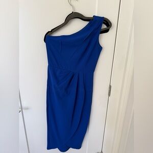 Elegant Blue One-Shoulder Dress
